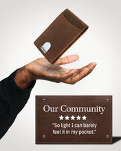 Charger l'image dans la galerie, Genuine Leather Slim Money Clip Wallet – 7 Card Slots, RFID Blocking