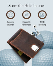 Cargar imagen en el visor de la galería, Genuine Leather Pull-Strap Bifold Wallet – Holds 7 Cards, RFID Blocking