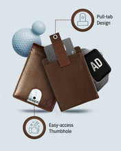 Cargar imagen en el visor de la galería, Genuine Leather Pull-Strap Bifold Wallet – Holds 7 Cards, RFID Blocking