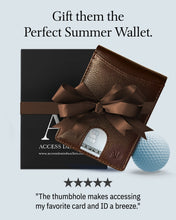 Cargar imagen en el visor de la galería, Genuine Leather Pull-Strap Bifold Wallet – Holds 7 Cards, RFID Blocking