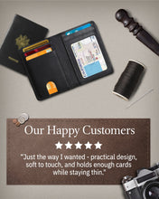 Cargar imagen en el visor de la galería, Genuine Leather Slim Bifold Wallet – Pull-Strap Card Access, RFID Blocking