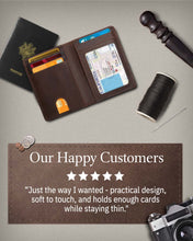 Cargar imagen en el visor de la galería, Genuine Leather Slim Bifold Wallet – Pull-Strap Card Access, RFID Blocking