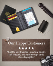 Cargar imagen en el visor de la galería, Genuine Leather Slim Bifold Wallet – Pull-Strap Card Access, RFID Blocking