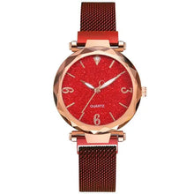 Load image into Gallery viewer, Rose Gold Women's Watch with Red Dial, Elegant Design, Perfect for Casual and Formal Wear