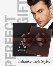 Cargar imagen en el visor de la galería, Genuine Leather Slim Bifold Wallet – ID Window, RFID Blocking