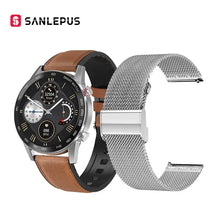Load image into Gallery viewer, Business Smart Watch with leather and mesh straps, compatible with iOS and Android, featuring advanced health functions and timeless style.