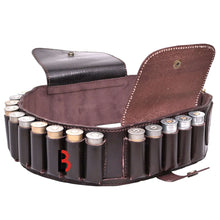 Cargar imagen en el visor de la galería, Cowhide Leather Shotshell Bandolier Belt Shotgun Shell Belt Ammunition Carrier for Hunting