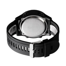 Load image into Gallery viewer, Back view of Men's Digital LED Watch with sturdy black adjustable strap and stainless steel casing, designed for modern style and functionality.