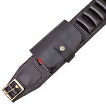 Cargar imagen en el visor de la galería, Cowhide Leather Shotshell Bandolier Belt Shotgun Shell Belt Ammunition Carrier made of genuine leather, ideal for hunting enthusiasts.