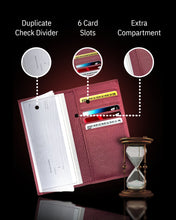 Cargar imagen en el visor de la galería, Genuine Leather Checkbook Cover – Card Slots, RFID Blocking