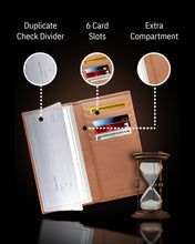Cargar imagen en el visor de la galería, Genuine Leather Checkbook Cover – Card Slots, RFID Blocking