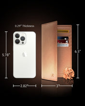Cargar imagen en el visor de la galería, Genuine Leather Checkbook Cover – Card Slots, RFID Blocking