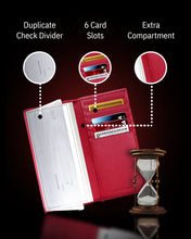 Cargar imagen en el visor de la galería, Genuine Leather Checkbook Cover – Card Slots, RFID Blocking