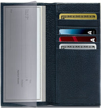 Cargar imagen en el visor de la galería, Genuine Leather Checkbook Cover – Card Slots, RFID Blocking