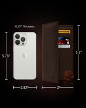Cargar imagen en el visor de la galería, Genuine Leather Checkbook Cover – Card Slots, RFID Blocking