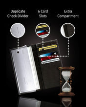 Cargar imagen en el visor de la galería, Genuine Leather Checkbook Cover – Card Slots, RFID Blocking