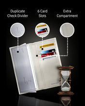 Cargar imagen en el visor de la galería, Genuine Leather Checkbook Cover – Card Slots, RFID Blocking