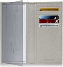 Cargar imagen en el visor de la galería, Genuine Leather Checkbook Cover – Card Slots, RFID Blocking