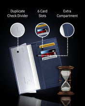 Cargar imagen en el visor de la galería, Genuine Leather Checkbook Cover – Card Slots, RFID Blocking