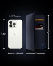 Cargar imagen en el visor de la galería, Genuine Leather Checkbook Cover – Card Slots, RFID Blocking