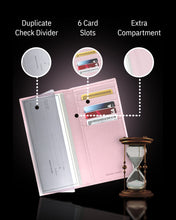 Cargar imagen en el visor de la galería, Genuine Leather Checkbook Cover – Card Slots, RFID Blocking