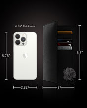 Cargar imagen en el visor de la galería, Genuine Leather Checkbook Cover – Card Slots, RFID Blocking