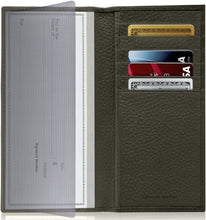 Cargar imagen en el visor de la galería, Genuine Leather Checkbook Cover – Card Slots, RFID Blocking