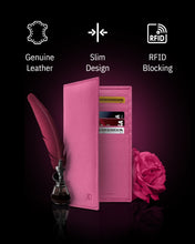 Cargar imagen en el visor de la galería, Genuine Leather Checkbook Cover – Card Slots, RFID Blocking