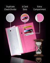 Cargar imagen en el visor de la galería, Genuine Leather Checkbook Cover – Card Slots, RFID Blocking