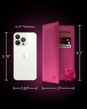 Cargar imagen en el visor de la galería, Genuine Leather Checkbook Cover – Card Slots, RFID Blocking