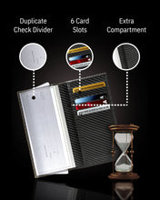 Cargar imagen en el visor de la galería, Genuine Leather Checkbook Cover – Card Slots, RFID Blocking