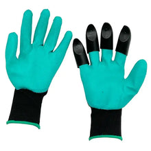 Cargar imagen en el visor de la galería, Garden gloves with claw design for digging, planting, and weeding, shown in vibrant green with black claw tips.