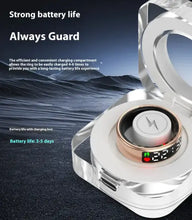 Load image into Gallery viewer, Smart Ring with Display Screen in charging box, featuring strong battery life, heart rate, and fitness tracking, sleek design.