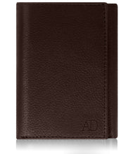Charger l'image dans la galerie, Genuine Leather Trifold Wallet – Flip-Up Dual ID Windows, RFID Blocking