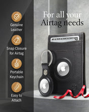 Charger l'image dans la galerie, Leather Money Clip Wallet + AirTag Keychain Gift Set – RFID Blocking