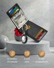Charger l'image dans la galerie, Leather Money Clip Wallet + AirTag Keychain Gift Set – RFID Blocking