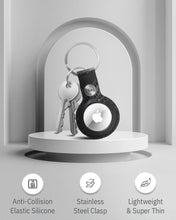 Cargar imagen en el visor de la galería, Genuine Leather AirTag Keychain – Protective Holder with Metal Ring