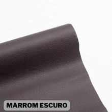 Load image into Gallery viewer, Vegan leather repair patch in dark brown color, perfect for restoring furniture with ease.