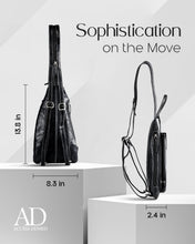 Charger l'image dans la galerie, Genuine Leather Sling Bag – Crossbody, Hidden AirTag Pocket
