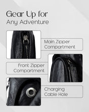 Charger l'image dans la galerie, Genuine Leather Sling Bag – Crossbody, Hidden AirTag Pocket