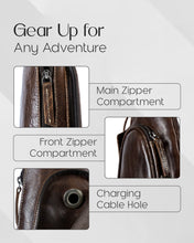 Charger l'image dans la galerie, Genuine Leather Sling Bag – Crossbody, Hidden AirTag Pocket
