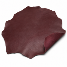 Load image into Gallery viewer, Burgundy Reed leather hide on a white background