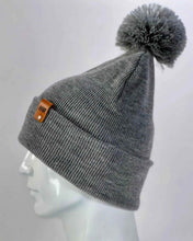 Load image into Gallery viewer, CPP1 HAAKWEAR PomPom Beanie - Made in USA - Koala Gray, featuring knit design and pom pom detail, shown on a mannequin head.