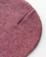 Charger l'image dans la galerie, Close-up of CS105 HAAKWEAR Traditional Silent Cuffed Beanie in Rusty Burgundy