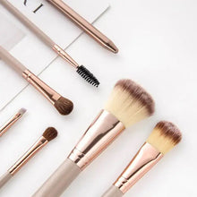 Cargar imagen en el visor de la galería, OmyBrush brush kit featuring high-quality makeup brushes and a premium leather case for flawless application.