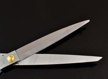 Load image into Gallery viewer, eZthings Heavy Duty Scissors with ultra-sharp blades for cutting arts, craft fabrics, and upholstery, 12-inch design on black background.