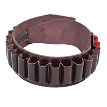 Load image into Gallery viewer, Cowhide Leather Shotshell Bandolier Belt Shotgun Shell Belt Ammunition Carrier, adjustable for hunters and shooters.