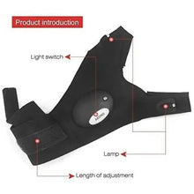 Load image into Gallery viewer, LED flashlight fishing gloves with adjustable straps and light switch for outdoor activities.