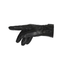 Load image into Gallery viewer, Men's black leather warm lined driving glove by Reed, touchscreen texting compatible, displayed on a white background.