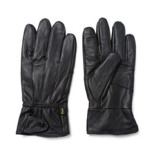 Load image into Gallery viewer, Reed Men's black leather warm lined gloves, touchscreen compatible, stylish winter accessory, genuine sheepskin, Thinsulate insulation.